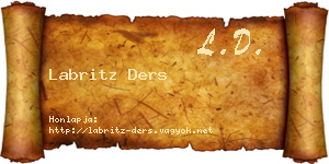 Labritz Ders névjegykártya